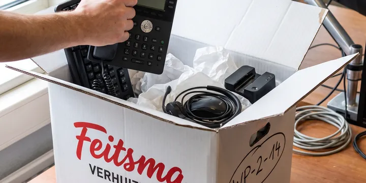 Werkstation ingepakt in een Feitsma-doos