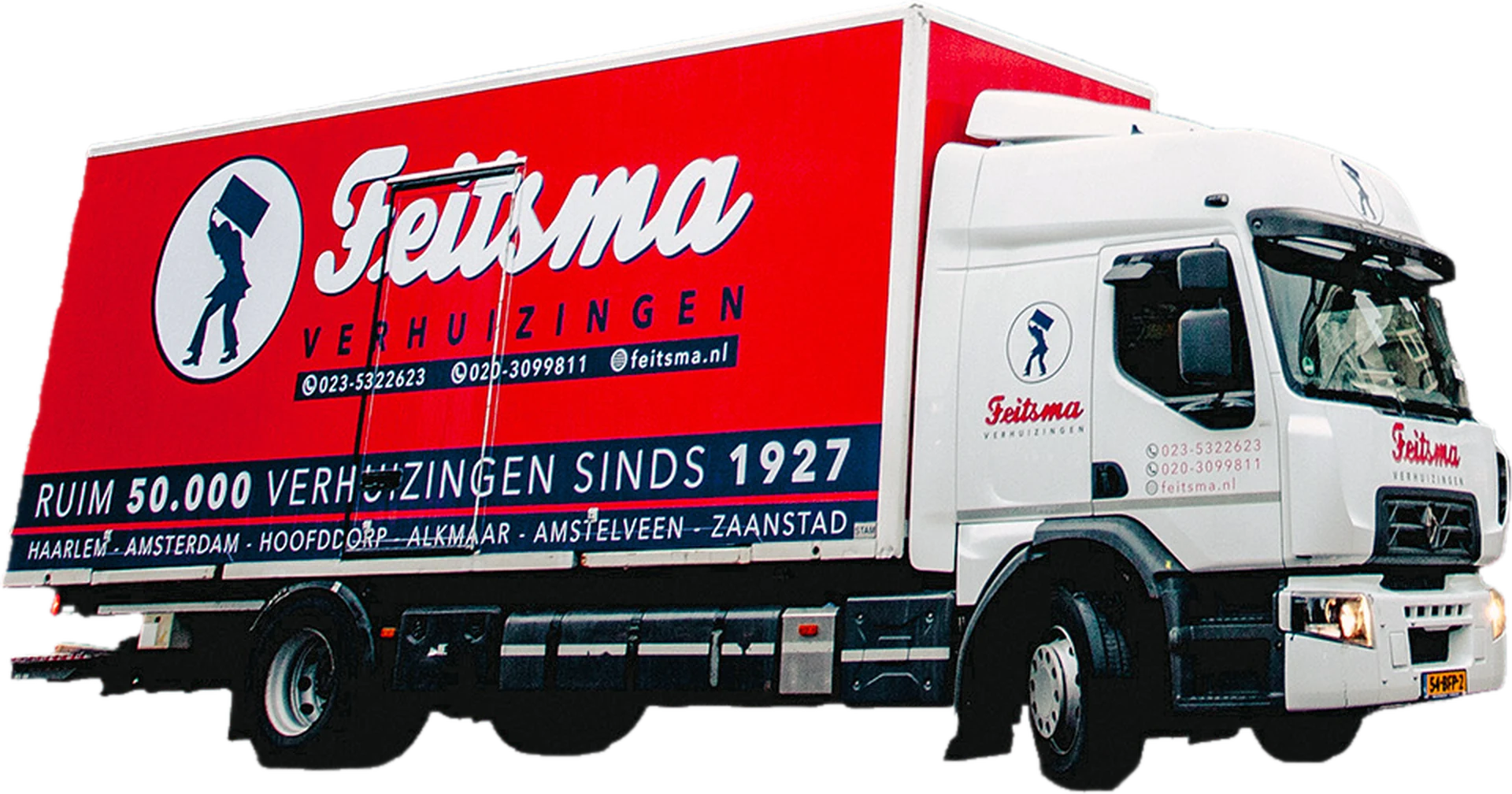 Verhuiswagen van Feitsma Verhuizingen